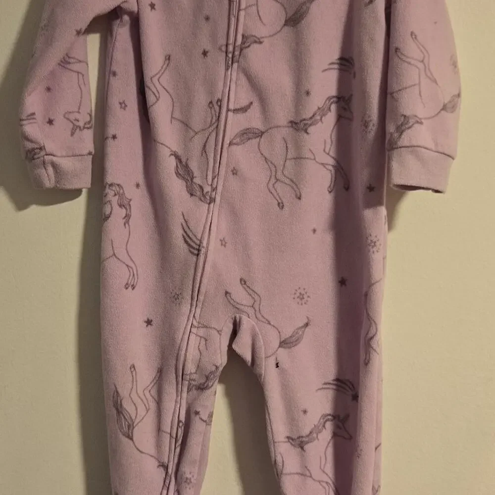Carters Bundle Unicorn/Polar Bear/Apple Fleece‎ Footed Pj's 24m